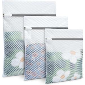 imageBAGAIL Laundry Bags Mesh Wash Bag for Intimates Lingerie and Delicates3PcsHoneycomb 1S 1M 1LWhiteHoneycomb