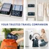 imageBAGAIL 8 Set Packing Cubes Luggage Packing Organizer Bags for Travel AccessoriesBlue paisleyNavy Leaf