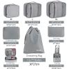 imageBAGAIL 8 Set Packing Cubes Luggage Packing Organizer Bags for Travel AccessoriesBlue paisleyPewter Color