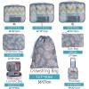 imageBAGAIL 8 Set Packing Cubes Luggage Packing Organizer Bags for Travel AccessoriesBlue paisleyRed Flamingo