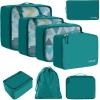 imageBAGAIL 8 Set Packing Cubes Luggage Packing Organizer Bags for Travel AccessoriesBlue paisleyAqua Color