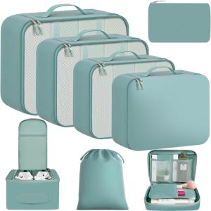 imageBAGAIL 8 Set Packing Cubes Luggage Packing Organizer Bags for Travel AccessoriesBlue paisleyDusty Blue