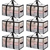 image:imageBAGAIL Heavy Duty Moving Bags with Strong Handle Extra Large Moving Boxes Storage Tote for Clothes College Moving Supplies6 Pack BluewindowsClear