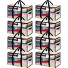 image:imageBAGAIL Heavy Duty Moving Bags with Strong Handle Extra Large Moving Boxes Storage Tote for Clothes College Moving Supplies6 Pack BluewindowsClear