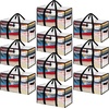 image:imageBAGAIL Heavy Duty Moving Bags with Strong Handle Extra Large Moving Boxes Storage Tote for Clothes College Moving Supplies6 Pack BluewindowsClear