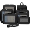image:imageBAGAIL 8 Set Compression Packing Cubes Durable amp Wearresistant Expandable Luggage Organizer Bags for Travel AccessoriesNavyBlack