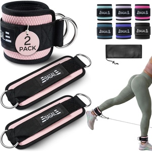 image:imageBAGAIL Ankle Straps for Cable Machines 2 Pack Double DRing Ankle Cuffs with Extra Thick Padding Adjustable Fit for Women amp Men Glute Kickbacks Hip Abductors amp Leg Curls Includes Mesh BagSoft Pink