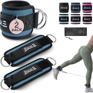 image:imageBAGAIL Ankle Straps for Cable Machines 2 Pack Double DRing Ankle Cuffs with Extra Thick Padding Adjustable Fit for Women amp Men Glute Kickbacks Hip Abductors amp Leg Curls Includes Mesh BagBlue