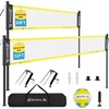 image:imageBAGAIL Outdoor Volleyball Net Set 20FT32FT Portable for Beach Backyard  Complete Kit with Carry Bag Ball amp Pump Integrated Scoring System AntiSag AllWeather Durability Easy 5min SetupYellow