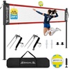 image:imageBAGAIL Outdoor Volleyball Net Set 20FT32FT Portable for Beach Backyard  Complete Kit with Carry Bag Ball amp Pump Integrated Scoring System AntiSag AllWeather Durability Easy 5min SetupRed