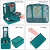 image:imageBAGAIL 8 Set Packing Cubes Luggage Packing Organizers for Travel AccessoriesWhite and Matcha StripeAqua Color