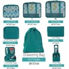 image:imageBAGAIL 8 Set Packing Cubes Luggage Packing Organizers for Travel AccessoriesWhite and Matcha StripeAqua Color