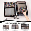 image:imageBAGAIL 8 Set Packing Cubes Luggage Packing Organizers for Travel AccessoriesWhite and Matcha StripeBlack Floral