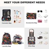 image:imageBAGAIL 8 Set Packing Cubes Luggage Packing Organizers for Travel AccessoriesWhite and Matcha StripeBlack Floral