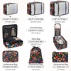 image:imageBAGAIL 8 Set Packing Cubes Luggage Packing Organizers for Travel AccessoriesWhite and Matcha StripeBlack Floral