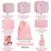 image:imageBAGAIL 8 Set Packing Cubes Luggage Packing Organizers for Travel AccessoriesWhite and Matcha StripeBlush Pink