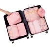 image:imageBAGAIL 8 Set Packing Cubes Luggage Packing Organizers for Travel AccessoriesWhite and Matcha StripeBlush Pink