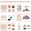 image:imageBAGAIL 8 Set Packing Cubes Luggage Packing Organizers for Travel AccessoriesWhite and Matcha StripeCream