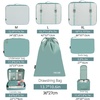 image:imageBAGAIL 8 Set Packing Cubes Luggage Packing Organizers for Travel AccessoriesWhite and Matcha StripeDusty Blue