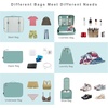 image:imageBAGAIL 8 Set Packing Cubes Luggage Packing Organizers for Travel AccessoriesWhite and Matcha StripeDusty Blue