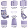 image:imageBAGAIL 8 Set Packing Cubes Luggage Packing Organizers for Travel AccessoriesWhite and Matcha StripeDusty Purple