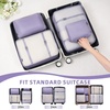 image:imageBAGAIL 8 Set Packing Cubes Luggage Packing Organizers for Travel AccessoriesWhite and Matcha StripeDusty Purple