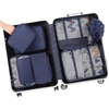 image:imageBAGAIL 8 Set Packing Cubes Luggage Packing Organizers for Travel AccessoriesWhite and Matcha StripeIndigo