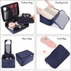 image:imageBAGAIL 8 Set Packing Cubes Luggage Packing Organizers for Travel AccessoriesWhite and Matcha StripeIndigo