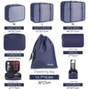 image:imageBAGAIL 8 Set Packing Cubes Luggage Packing Organizers for Travel AccessoriesWhite and Matcha StripeIndigo