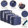 image:imageBAGAIL 8 Set Packing Cubes Luggage Packing Organizers for Travel AccessoriesWhite and Matcha StripeIndigo
