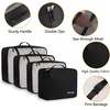image:imageBAGAIL 8 Set Packing Cubes Luggage Packing Organizers for Travel AccessoriesWhite and Matcha StripeJet Black