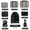 image:imageBAGAIL 8 Set Packing Cubes Luggage Packing Organizers for Travel AccessoriesWhite and Matcha StripeJet Black