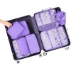 image:imageBAGAIL 8 Set Packing Cubes Luggage Packing Organizers for Travel AccessoriesWhite and Matcha StripeLight Purple