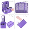image:imageBAGAIL 8 Set Packing Cubes Luggage Packing Organizers for Travel AccessoriesWhite and Matcha StripeLight Purple