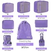 image:imageBAGAIL 8 Set Packing Cubes Luggage Packing Organizers for Travel AccessoriesWhite and Matcha StripeLight Purple