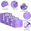 image:imageBAGAIL 8 Set Packing Cubes Luggage Packing Organizers for Travel AccessoriesWhite and Matcha StripeLight Purple