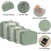 image:imageBAGAIL 8 Set Packing Cubes Luggage Packing Organizers for Travel AccessoriesWhite and Matcha StripeMatcha Green