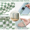 image:imageBAGAIL 8 Set Packing Cubes Luggage Packing Organizers for Travel AccessoriesWhite and Matcha StripeMatcha checkered