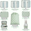 image:imageBAGAIL 8 Set Packing Cubes Luggage Packing Organizers for Travel AccessoriesWhite and Matcha StripeMatcha checkered