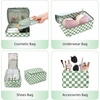 image:imageBAGAIL 8 Set Packing Cubes Luggage Packing Organizers for Travel AccessoriesWhite and Matcha StripeMatcha checkered
