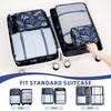 image:imageBAGAIL 8 Set Packing Cubes Luggage Packing Organizers for Travel AccessoriesWhite and Matcha StripeNavy Leaf