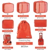 image:imageBAGAIL 8 Set Packing Cubes Luggage Packing Organizers for Travel AccessoriesWhite and Matcha StripeOrange