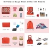 image:imageBAGAIL 8 Set Packing Cubes Luggage Packing Organizers for Travel AccessoriesWhite and Matcha StripeOrange