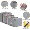 image:imageBAGAIL 8 Set Packing Cubes Luggage Packing Organizers for Travel AccessoriesWhite and Matcha StripePewter Color