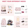 image:imageBAGAIL 8 Set Packing Cubes Luggage Packing Organizers for Travel AccessoriesWhite and Matcha StripePink Flamingo