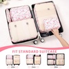 image:imageBAGAIL 8 Set Packing Cubes Luggage Packing Organizers for Travel AccessoriesWhite and Matcha StripePink Flamingo