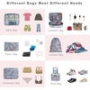 image:imageBAGAIL 8 Set Packing Cubes Luggage Packing Organizers for Travel AccessoriesWhite and Matcha StripeRed Flamingo