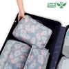 image:imageBAGAIL 8 Set Packing Cubes Luggage Packing Organizers for Travel AccessoriesWhite and Matcha StripeRed Flamingo