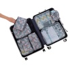 image:imageBAGAIL 8 Set Packing Cubes Luggage Packing Organizers for Travel AccessoriesWhite and Matcha StripeRed Flamingo