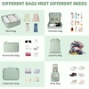 image:imageBAGAIL 8 Set Packing Cubes Luggage Packing Organizers for Travel AccessoriesWhite and Matcha StripeWhite and Matcha Stripe